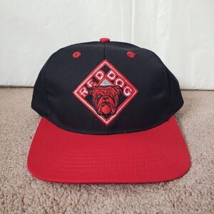 Vintage 90s Red Dog Beer Diamond Logo Black Snapback Hat Cap Adult
